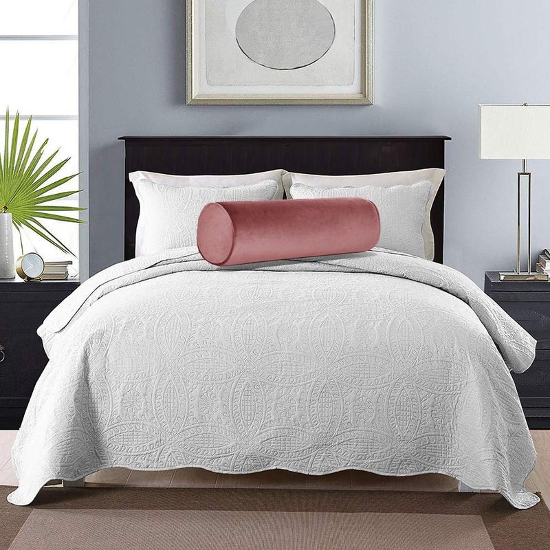 Tinbolunce Memory Foam Round Neck Pillow for Sleeping, Neck Pain Relief, Side Back Stomach Sleeper, Car or Office Chair Sofa,Cervical Bolster Length 24" x 6" Diameter (Gray Pink) - Image 5
